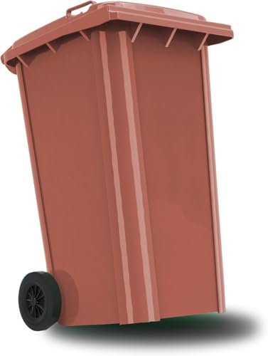 UCKYSU Contenedor Basura Comercial Grande Ruedas Exteriores Patios Cocinas Entretenimiento Aire Libre Almacenamiento Carretera(Brown,100L)