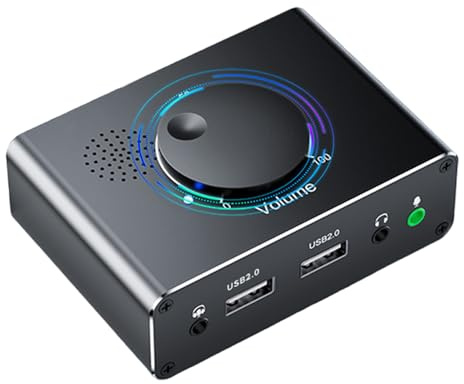 Scheda audio esterna USB Adattatore USB per PC Laptop Desktop Scheda audio stereo con interfacce da 3,5 mm Controllo Volumi Scheda audio esterna