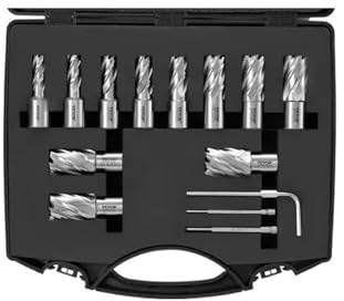 Set di frese anulari da 6 pezzi, 13 punte da trapano magnetiche con attacco Weldon, profondità di taglio 1/2 for l'uso con trapani magnetici(13PCs 1in Depth)