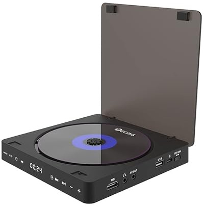 Tosuny HDMI DVD-spelare för TV, All Region 1080P HD DVD-spelare med Fjärrkontroll och HDMI/AV-port, Stöder USB/TF-kort, Kompatibel med PAL/NTSC-system