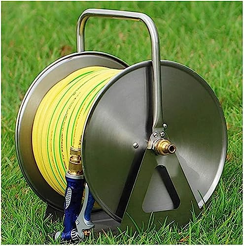 MKAK Avvolgitubo Da Giardino Portatile, Avvolgitubo For Acqua In Metallo Montato A Parete/pavimento Tubo Da Giardino For Impieghi Gravosi(Rack+30m Hose)