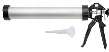 Caulking Gun, 750ml Aluminum Tube Silicone Caulking Gun Pneumatic Air Caulking Gun with Nozzle