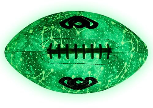 Lighted Football, Light Up Footballs,Storlek 6/9 Junior Football Super Grip | Dubbelsnörad upplyst fotboll, PU-läder vattentät amerikansk fotboll för pool, strandbakgård