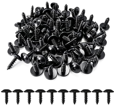 Juego De 80 Tornillos Autorroscantes En Negro M5x16mm - Torx Acero Al Manganeso Para Carrocería, Fácil Instalación En Madera Y Metal, Ideal Para VW, Audi Y Otros Vehículos
