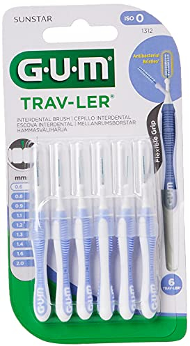 GUM Trav-ler Interdentalbürsten hellblau 0.6 mm, eine Packung mit 6 Stück