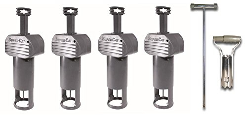 SWISSINNO 5er Set: 4x Wühlmausfalle SuperCat plus 1x Zubehörset Lochfinder und Lochstanze, Wühlmausabwehr-Set, Set by Danto®