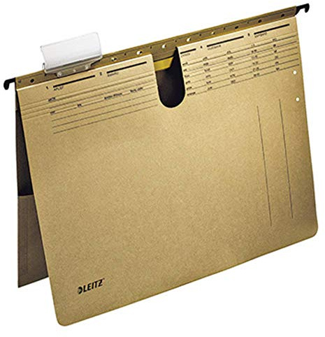 Leitz Hängehefter ALPHA®, kfm. Heftung, mit Tasche, Natronkarton, naturbraun