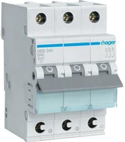 Hager MBS340 B-Type 3P 3 Module (S) Circuit Breaker â€“ Circuit Breakers (25 â€“ 60 °C,-25 â€“ 80 °C)