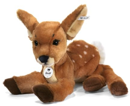 Steiff Kuscheltier Rieke Schlenker-Rehkitz, Süßes Stofftier mit Kunststoffaugen, Kinder, Jungen & Mädchen, Plüschtier 35 cm, Hellbraun, 070433