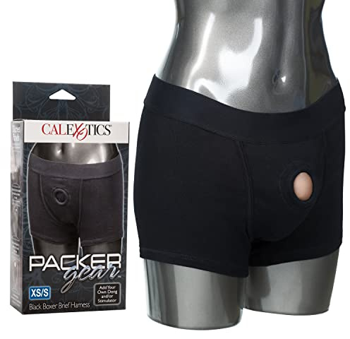 California Exotic Novelties Packer Gear Noir Boxer Harnet Slip Attacher XS/S