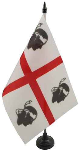 AZ FLAG Bordsflagga Sardinien 21x14 cm Sardisk 100D Polyester Plastfot