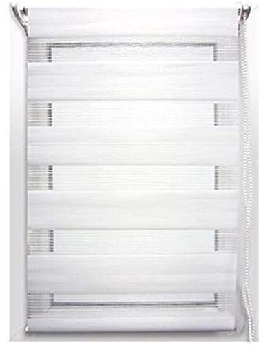 TOCADIS Store Enrouleur Jour/Nuit 4 Coloris 12 Tailles DIFFERENTES (45 X 90 CM, Blanc)