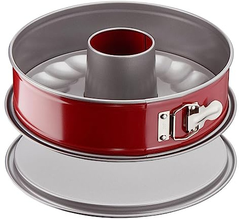 TEFAL Moule a savarin Delibake en acier - O 19 cm - Rouge et gris - Avec charniere