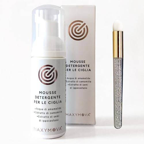 Mousse Detergente Struccante Ciglia e Viso con Pennellino Regalo/ 170 ml/Schiuma Detergente Delicata/Prolunga la Durata delle Ciglia Extension/Toglie Make Up/Uso Professionale e Casalingo