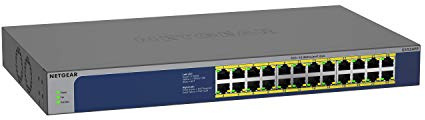 NETGEAR Switch PoE Gigabit Ethernet no gestionado de 24 Puertos GS524PP |Switch de Red con 24x PoE+ a 300 W |Montaje en sobremesa o Bastidor y protección Limitada de por Vida