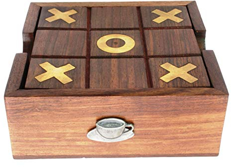 Gamekeepers Cottage gifts Teacup Wooden Noughts & Crosses & Solitaire Game With FREE ENGRAVING 362