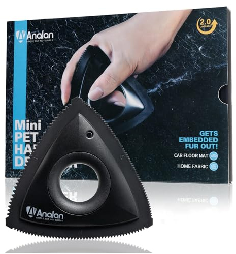 ANALAN Mini Pet Hair Remover Brush Animal Hair Removal Brush for Carpet, Furniture, Rugs, Clothes and Bedding, Sofa（Black）