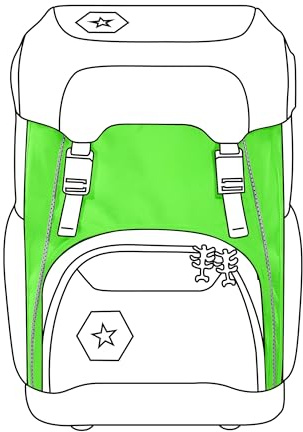 Step by Step LED Neon Pull-Over für Giant Schulranzen, Reflektorüberzug mit LED-Leuchteffekt für mehr Sichtbarkeit, grün