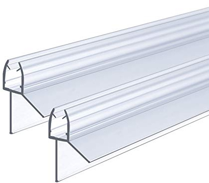 IMPTS Junta para puerta de ducha, 2 x 100 cm, junta de ducha para cristal de 5 mm, 6 mm de grosor, protección contra el agua y junta de estanqueidad, transparente