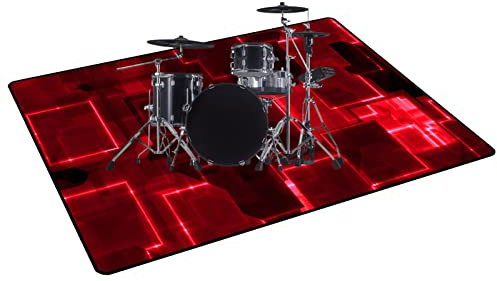 ZXHH Schlagzeug Teppich - Schallschutz Schallschutzmatte Rutschfeste Quadratische Schallschutzdecke Für Bass Drum Snare - Schlagzeugteppich Mit Klettverschluss