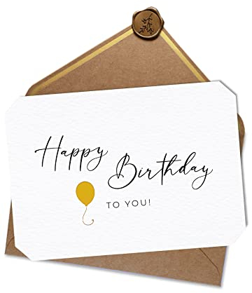 Joli Coon Geburtstagskarte - Happy Birthday to You - Klappkarte A6 mit Naturkuvert und Wachssiegel