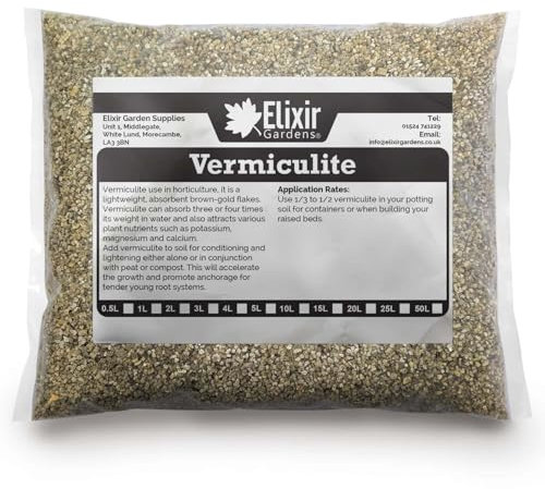 Elixir Gardens 20L Bag Vermiculite (Fine 3-6mm Horticultural Grade) | Premium Quality Natural Conditioner & Compost Mixing Media