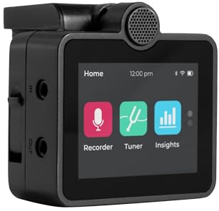 Roadie Coach | Aprende Guitarra, Ukelele y Canto | Grabadora Portátil de Calidad con Micrófonos Duales | Afinador Multi-Herramienta + Controlador MIDI | Retroalimentación AI sobre tu Rendimiento
