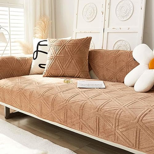 YWQJL Samt Sofabezug L Form Antirutsch Sofa überzug 3 Sitzer 1 2 3 4 Sitzer,universelle rutschfeste Couch Cover Waschbar Sofaschutz,Couch überzug/Ecksofa Bezug,#16-90x240cm