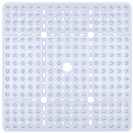 Kingrading XL Duschmatten für Duschen Anti Slip - 70x70 Badewannenmatte und Duschbodenmatte Leistungsstarke Saugnapf Duschmatte mit Abflusslöchern Klar Badematte Anti Rutsch Duschmatten für Badezimmer