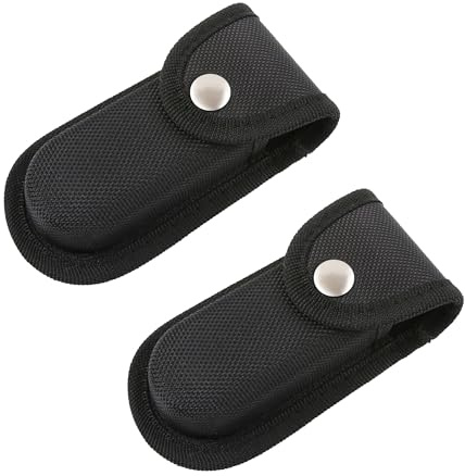 Nylon Pouch(Small Size) for 4''Multitool and Wide Folding Pocket Knife,Nylon Pouch,Knife Holder Holster (Black 2 Pack)