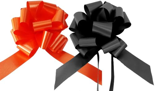 PuntoCasaStore Kit addobbi halloween 50 coccarde autotiranti granfiocco arancio e nero decorazione allestimento party