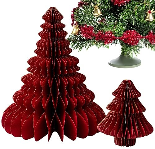 Bitong Papier Aufsteller Weihnachten Baumschmuck, Papier Weihnachtsbaum, Pappe Deko Weihnachtsbaum, Papier Baum Weihnachtsbaum Christbaum Deko Tannenbaum Premium Wiederverwendbare