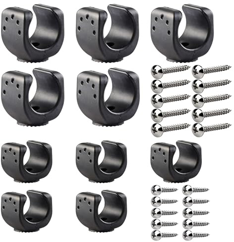 Vagocom 10Pcs Universal Flashlight Holder with Screws,Torch Mounting Brackets for Mounting Flashlight in Truck,Universal Clips for LED Flash Light or Similar Items(5 Big, 5 Small)