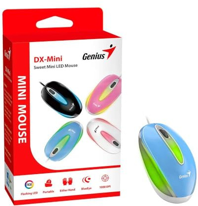 Genius Ratón USB DX-Mini Flash LED Azul