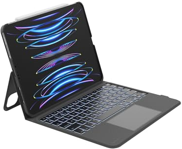 Belkin Everyday iPad Keyboard Case with Cradle, Backlit Bluetooth Keyboard, Multi-gesture Controls, Magnetic Apple Pencil Storage, QWERTY, Multimedia Keys for iPad Air M2 11,10.9, iPad Pro 11
