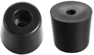 TOP-VIGOR 12Pcs Round Rubber Feet, D32mm x 27mm x H30mm Rubber Bumper Feet Pads, Non Slip Furniture Pads Cutting Board Rubber Feet Floor Protector for Cabinet Desk Tables