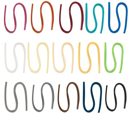 PATIKIL 900 st metalliska quilling remsor papper 5 mm x 54 cm origami papper quilling kit för vuxna nybörjarkonst gör-det-själv hantverk jul, 15 färger