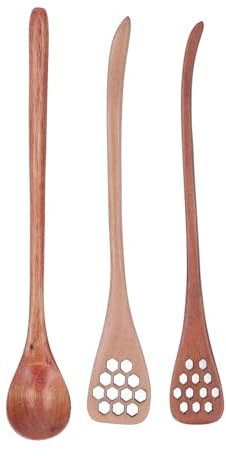 Presentware Cucchiaio da in Legno Agitatore per Multiuso Manico Lungo Riutilizzabile Piccolo Cucchiaio da in Legno Cucchiai da Degustazione da Servizio in Legno