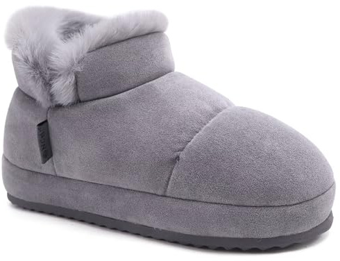 ONCAI Pantofole da donna Pantofole da casa per donna Pantofole da donna Stivali da donna Invernali Caldi e pelosi Stivaletti da interno ed esterno Grigio Taglia 40