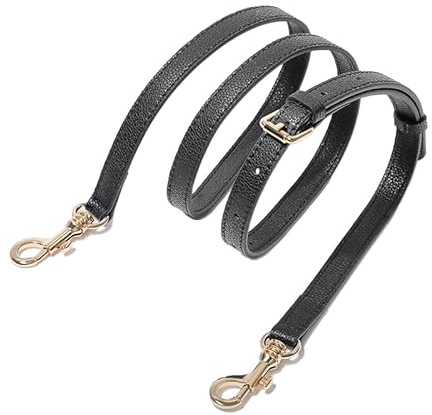 PTNKUIIY Leder Schulterriemen Trageriemen Schultergurt für Taschen - 1,2CM Breit 110-130cm verstellbare Ersatz Taschengurt Gurt Riemen Tragegurt für DIY Damen Geldbörse Handtaschen -Schwarz
