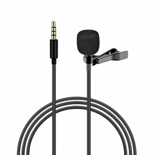 3.5mm Lavalier Microphone, Omnidirectional Condenser Mic Professional Grade with Easy Clip on System, Wired Clip on Microphone Suitable For PC Smart-phones And Camera Recording