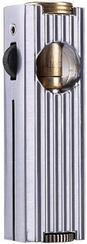 Briquet au kérosène extractible, briquet à meule nostalgique à l'ancienne, flamme nue élégante, sortie de feu oblique, carburant au kérosène rechargeable, adapté à la collection, extérieur, intérieur,