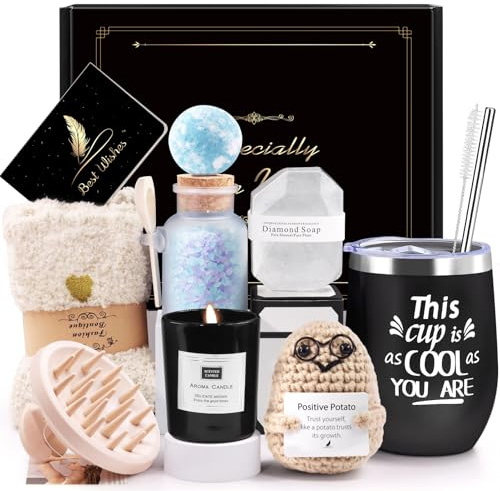 LIVEHITOP Geschenke für Frauen, Geschenk Freundin Geburtstag 10PCS | Geburtstagsgeschenk Geschenkset Inklusive Thermobecher Weihnachtstag Geschenkideen Mama, Schwester, Freundin
