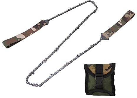 Portable Pocket Chainsaw 36 Inch, Hand Pulled Saw for Outdoor Survival Camping, High Range Manganese Steel Material, Simple Maintenance, Fast Cutting with Storage Bag