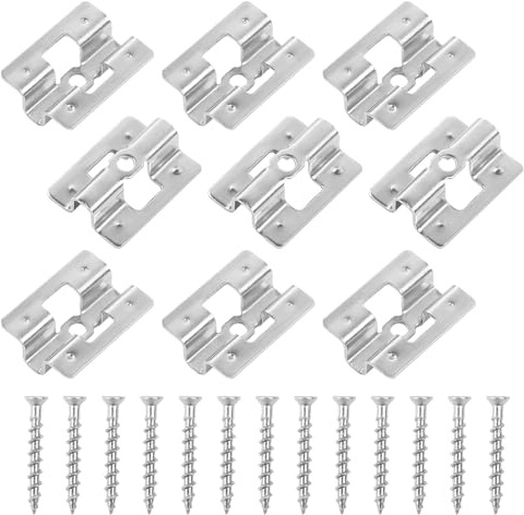 100 clip di fissaggio in acciaio inox per terrazze, clip di fissaggio nascoste, distanziatori con 100 viti per WPC/BPC, chiusura in legno di bambù