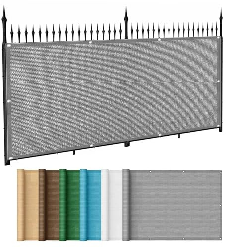 140 x 380 cm protezione UV resistente al vento vela ombreggiante per balcone giardino terrazza grigio soluzione privacy esterna