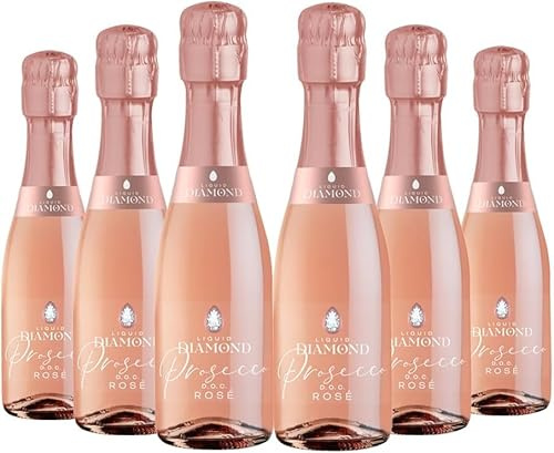 Liquid Diamond | Prosecco DOC Rosé Mini 20cl 11% ABV | 6 x 20cl | Shows raspberry, cherry and blueberry, with a balanced finish for food pairing or relaxed serving.