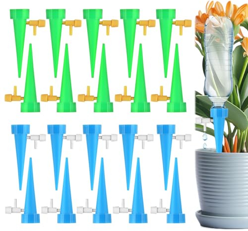 20 Piezas Riego por Goteo Automático Kit Dispensador Agua Plantas Sistema de Riego Automático para Plantas con Válvula Ajustable Riego Automáticos para Balcón Jardín Plantas en Maceta & Interior