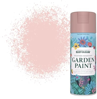 Rust-Oleum Pink Weather, Mould and Algae Resistant Garden Spray Paint Aerosol in Matt Finish - Pink Champagne 400ml