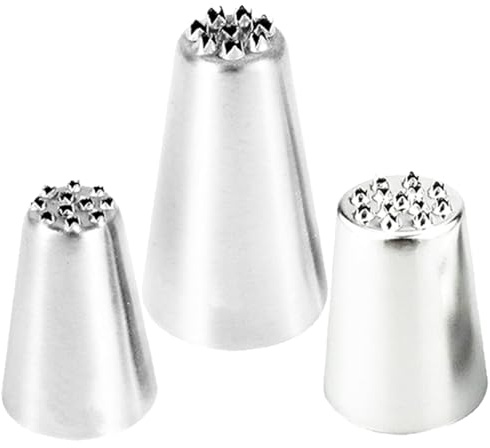 3Pcs Grass Piping Tip Set - Stainless Steel Cake Decorating Tips, Funny DIY Baking Tools for Making Cakes